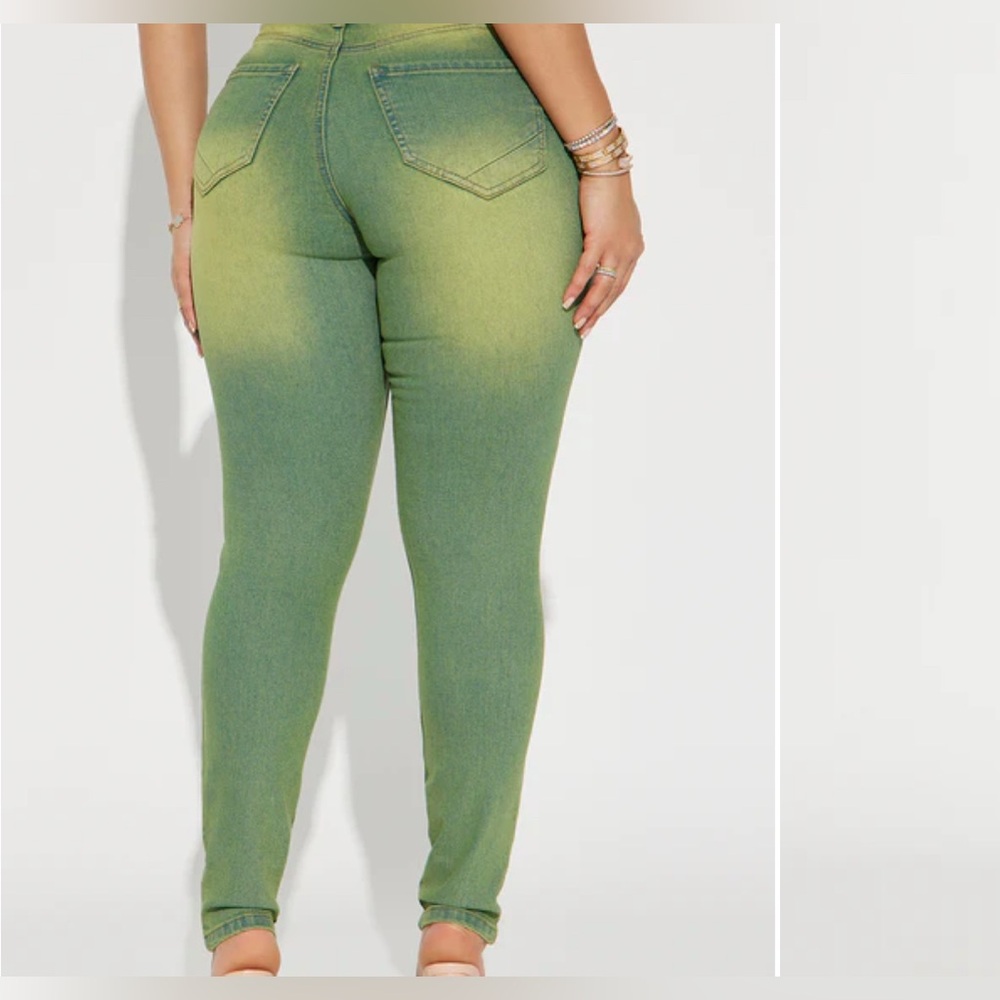 🆕fashion nova Green Women's Jeans tinted
